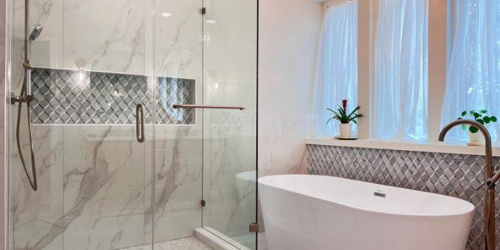 remodeled home bathroom in The Woodlands